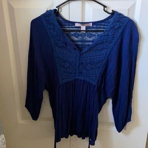 Forever 21 blue flowy shirt